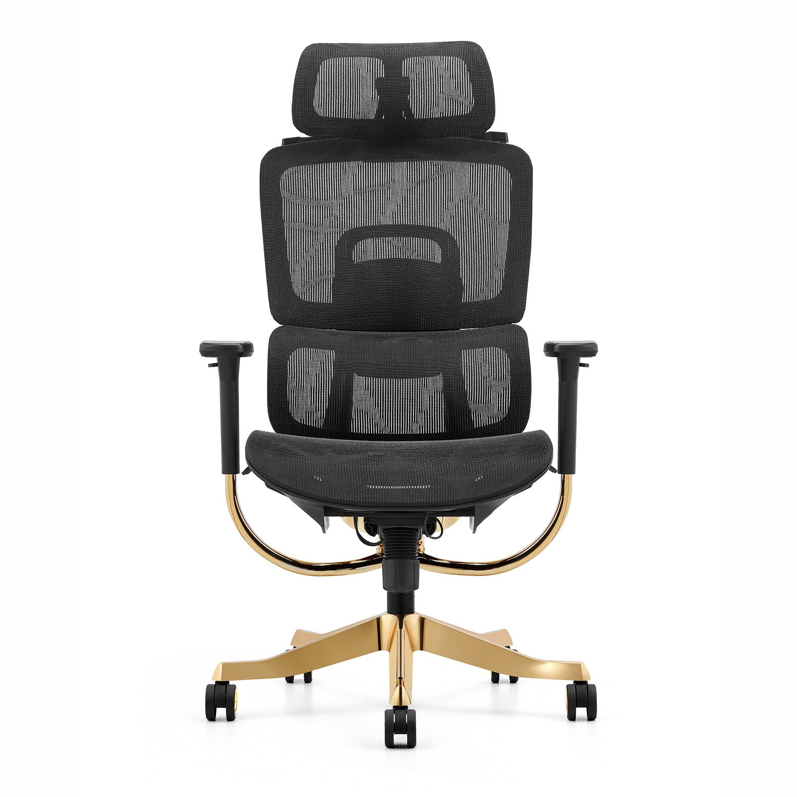 Fotel ergonomiczny ANGEL biurowy obrotowy Glamour Gold – zdjęcie 3