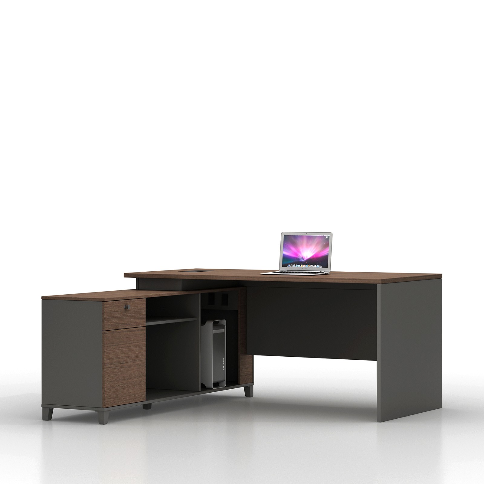 Biurko narożne Angel Loft Work Dark 160 cm – zdjęcie 1