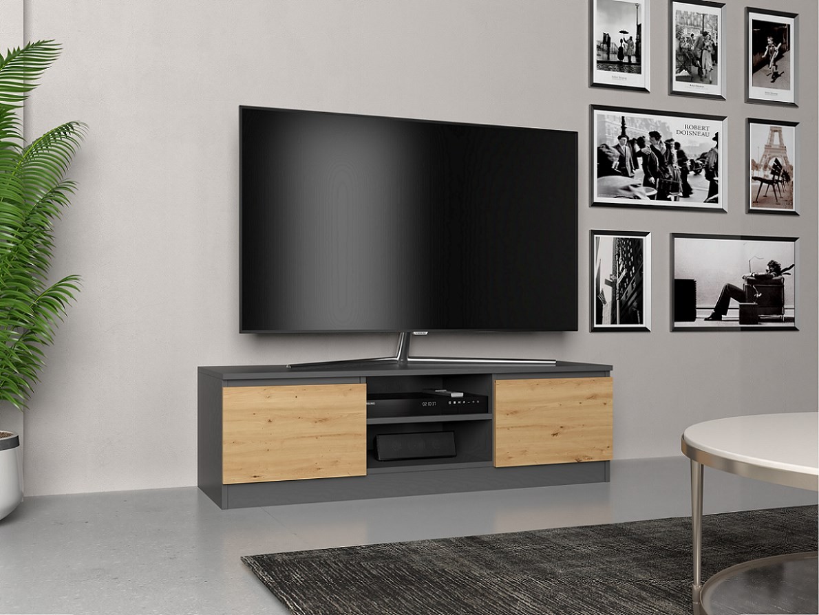 Szafka RTV 120x40xH36 antracyt/artisan – zdjęcie produktu