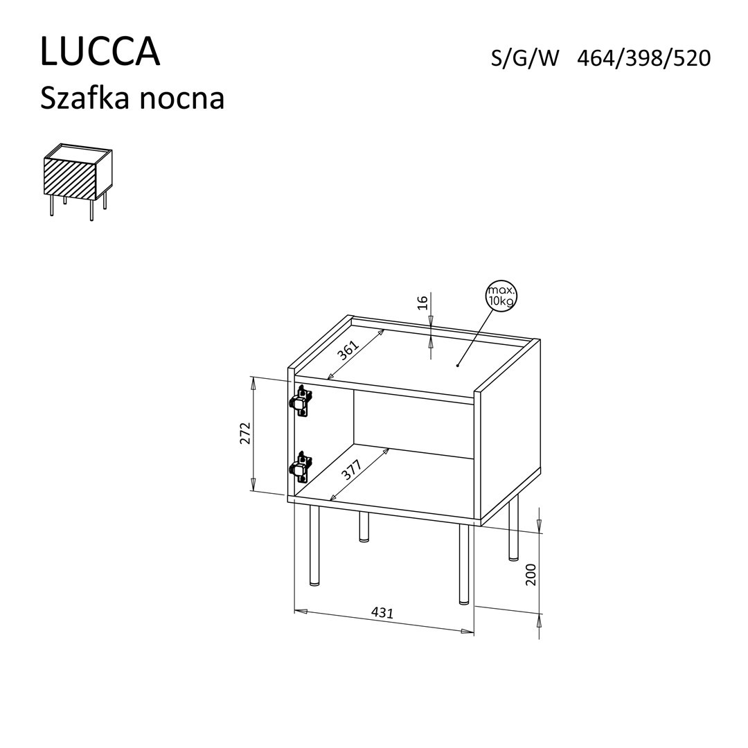 Szafka nocna 2szt LUCCA 47x40x52 czarny – zdjęcie produktu