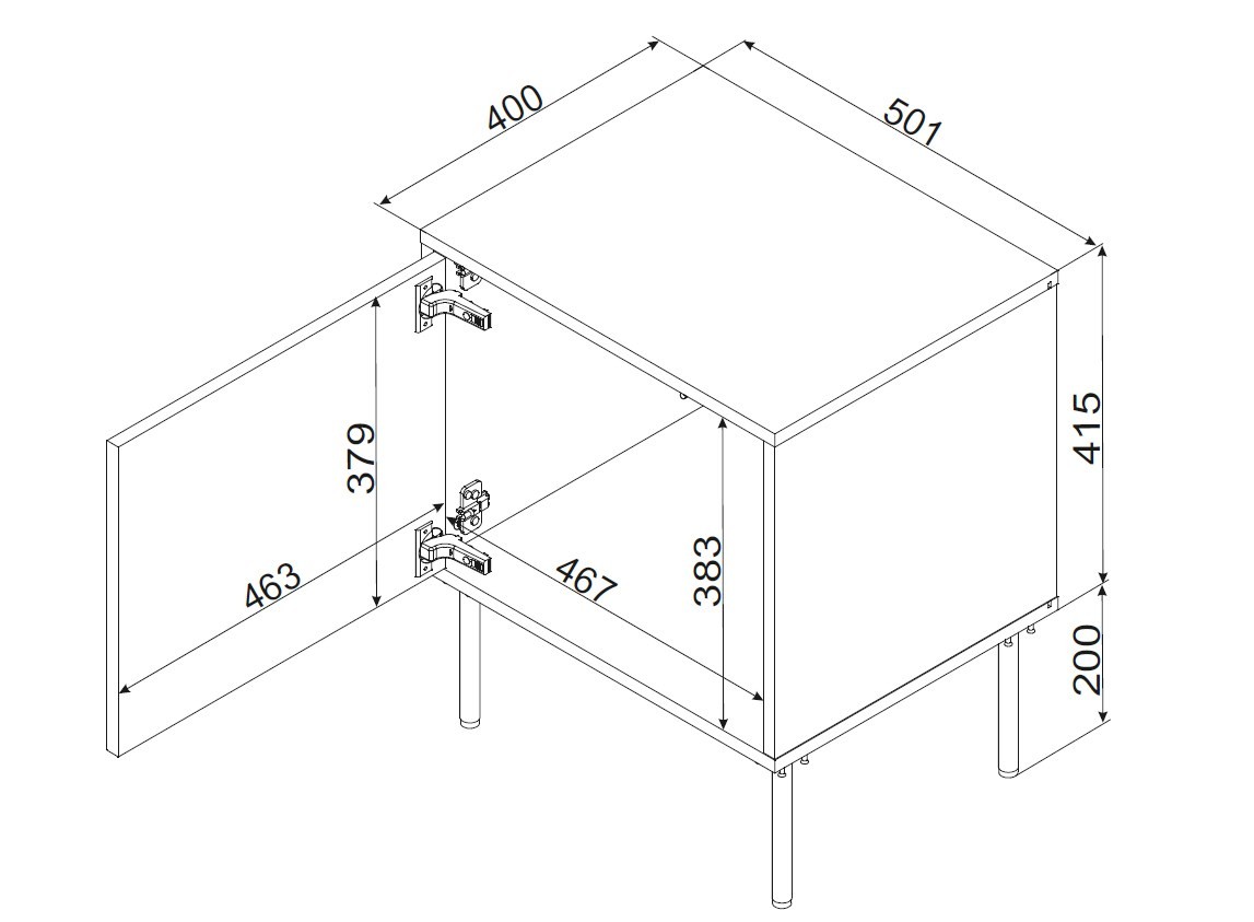 Szafka nocna 2szt INSERTO 50x40x61,5 czarny + LED – zdjęcie produktu
