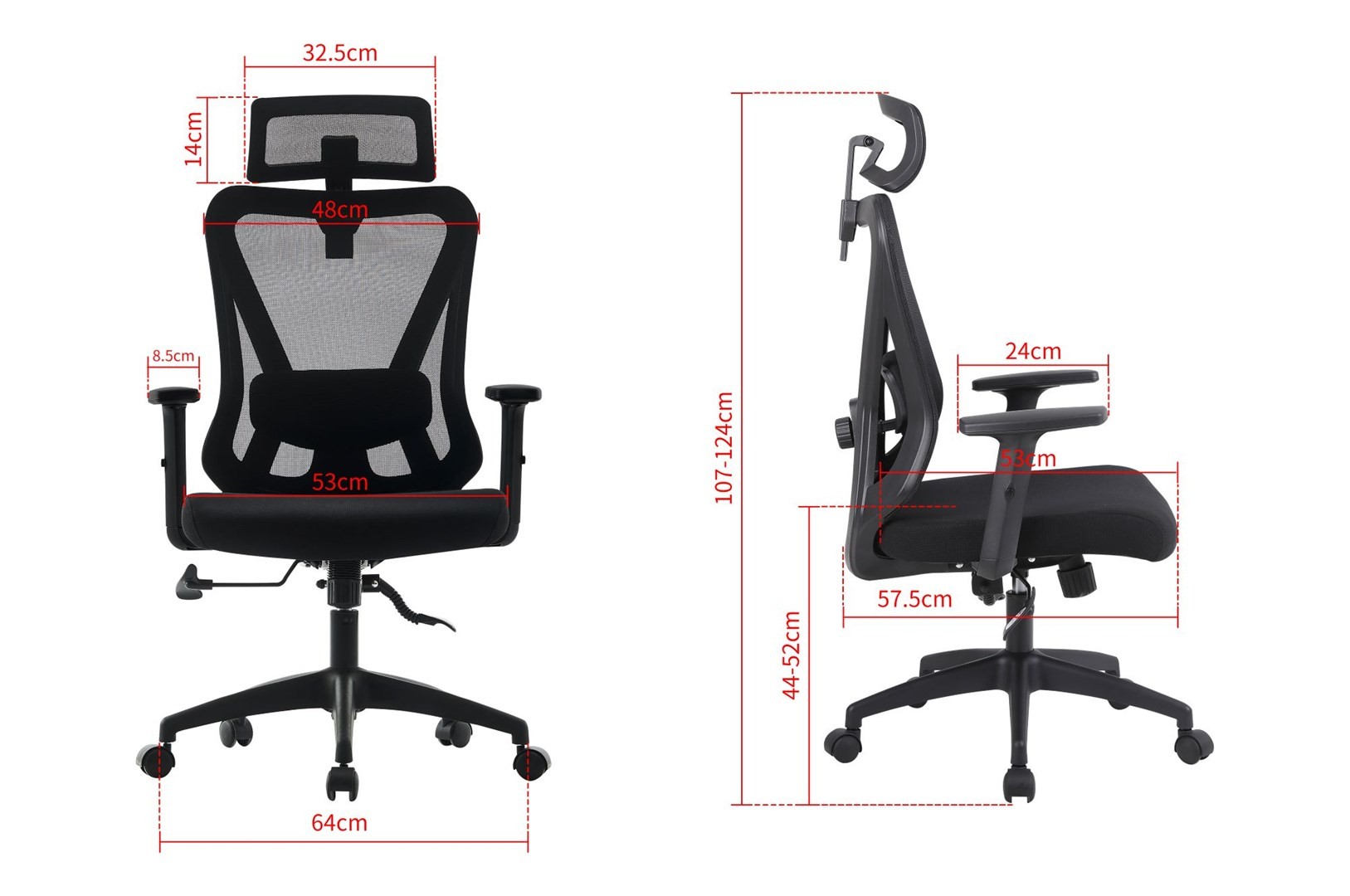 Activejet Ergonomiczny fotel biurowy T5 czarny – zdjęcie produktu