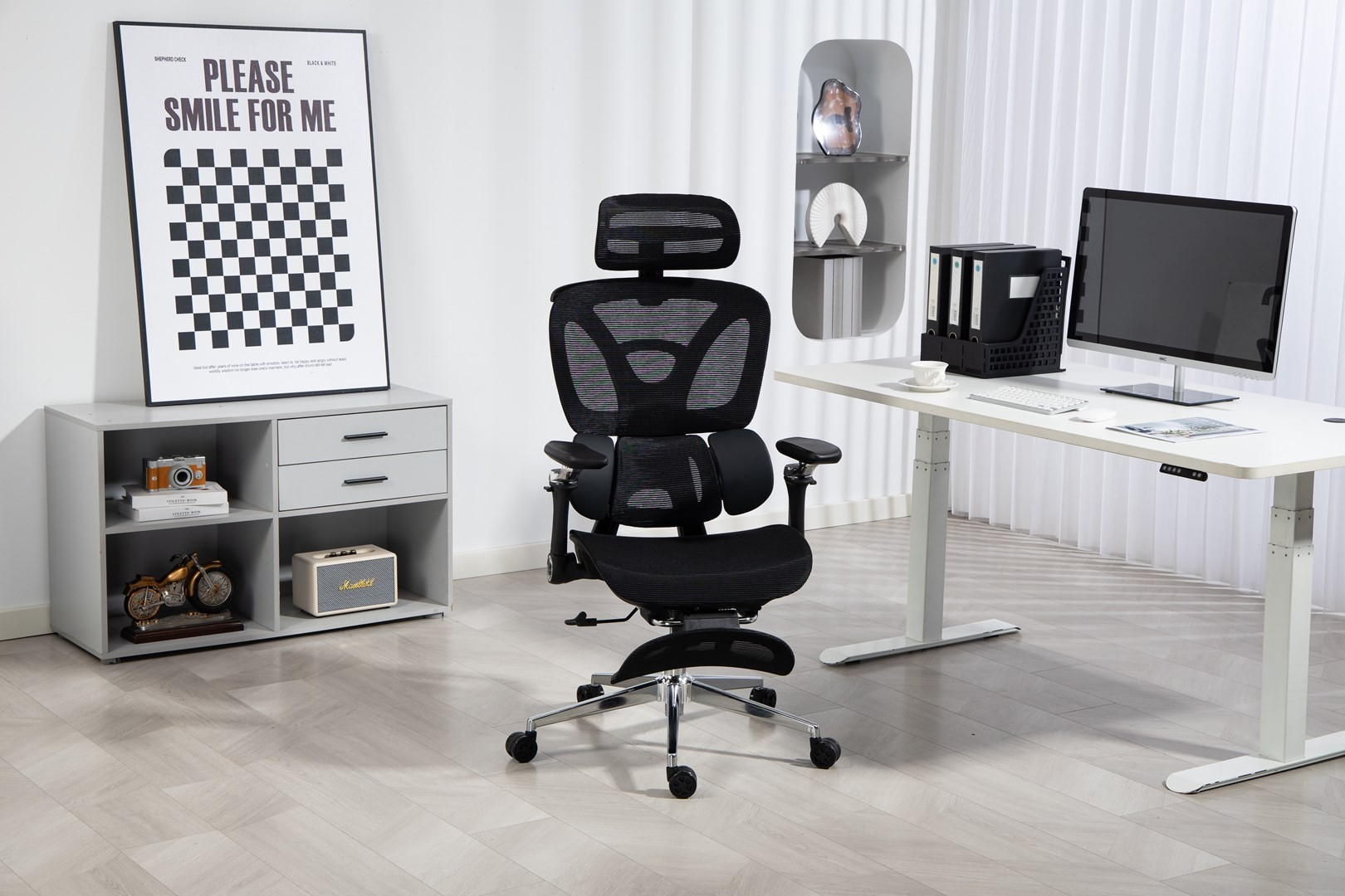 Activejet Fotel biurowy Ergonomiczny YK848 czarny – zdjęcie produktu