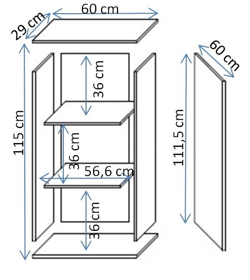 Witryna wisząca S2 SOHO 60x29x112 kaszmir+ czarny – zdjęcie produktu