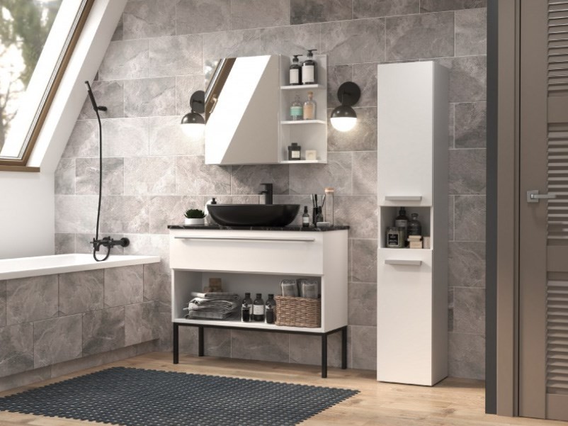 Szafka łazienkowa NEL I 31x30xH174 biel mat – zdjęcie produktu